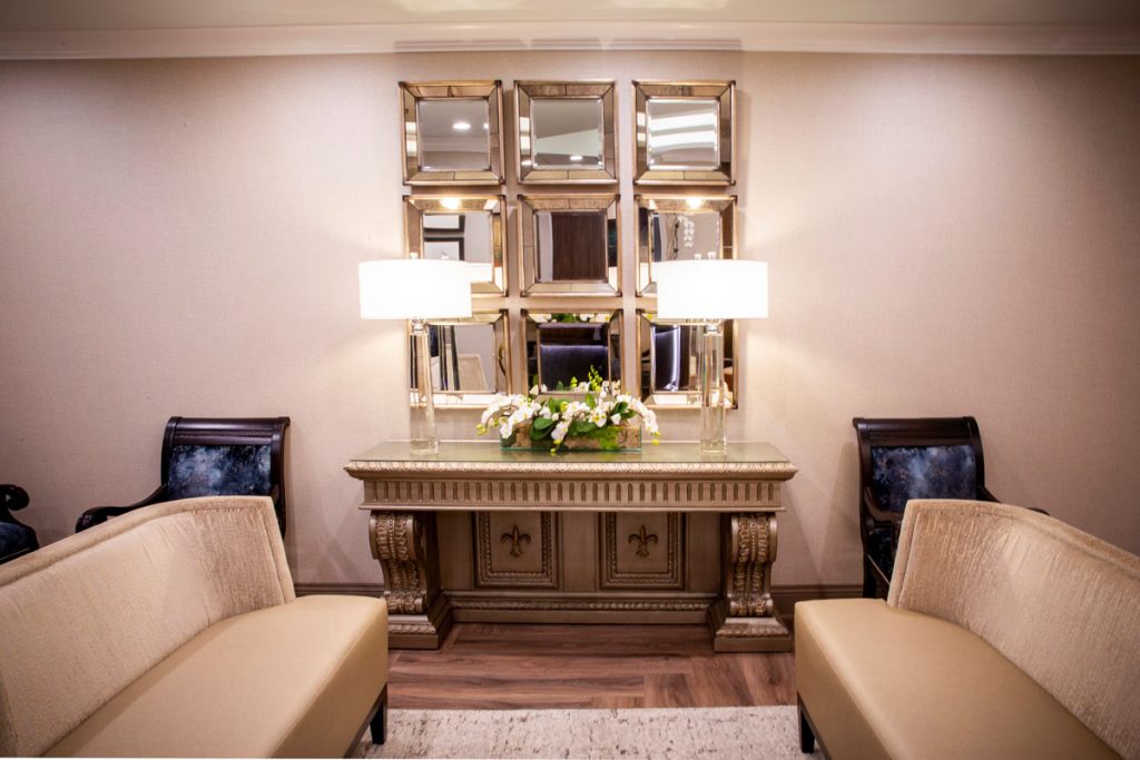 Couches of the practice's lobby