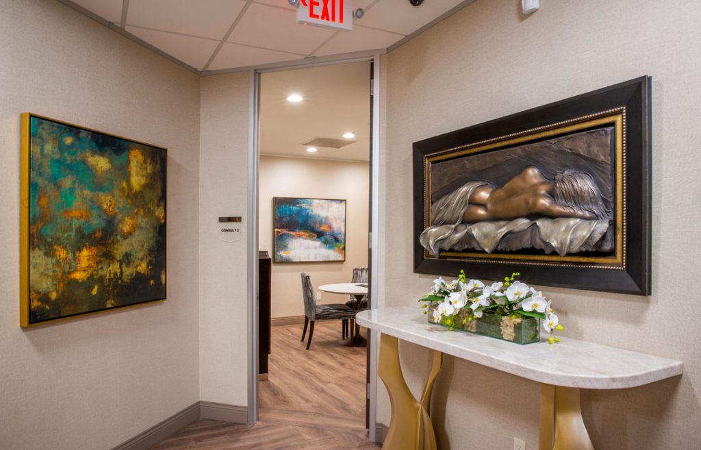 Hallways featuring art in the practice